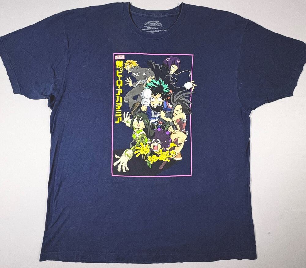 My Hero Academia Shirt Mens 2XL Funimation Anime Graphic Tee Blue Deku MHA